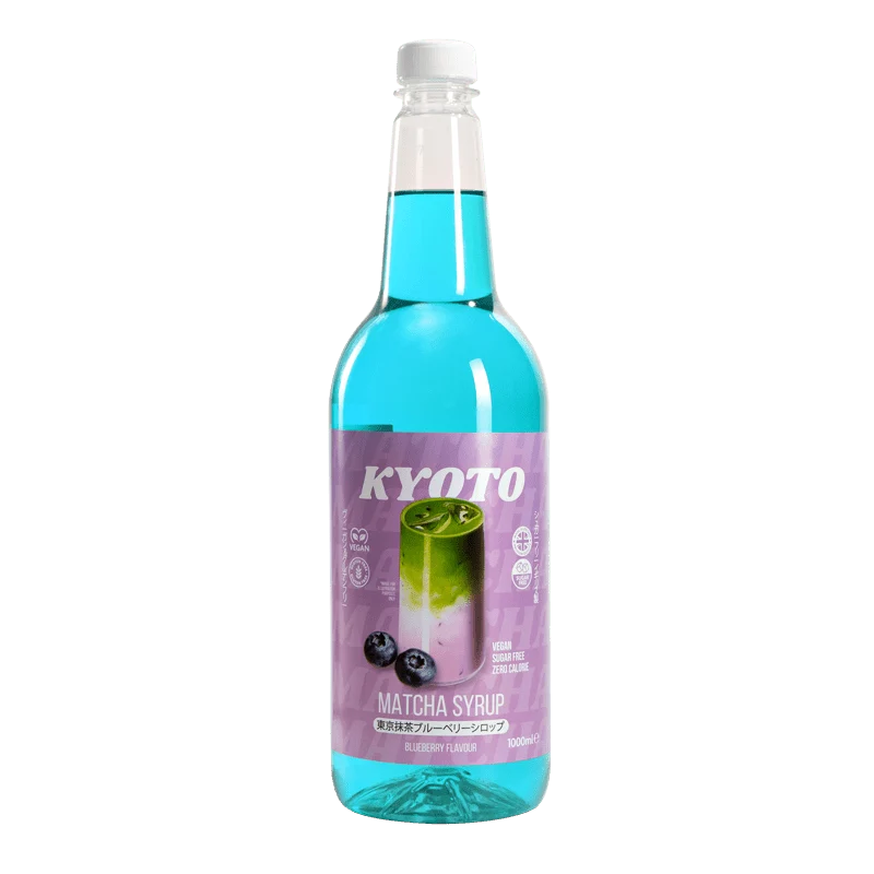 Kyoto-Blaubeer-Matcha-Sirup – Kalorienarm, zuckerfrei – 1 Liter