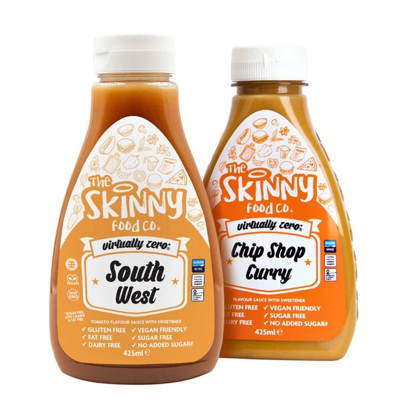 Chip Shop Curry & South West, praktisch zuckerfreie Skinny Sauce – 425 ml