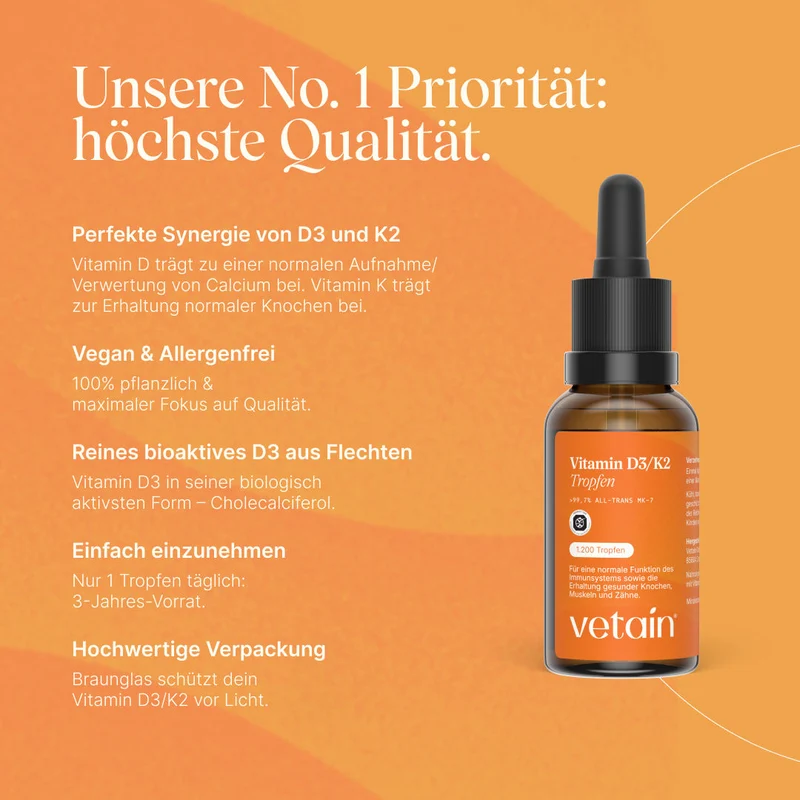 Vitamin D3/K2 Tropfen vegan (1.000 I.E.)