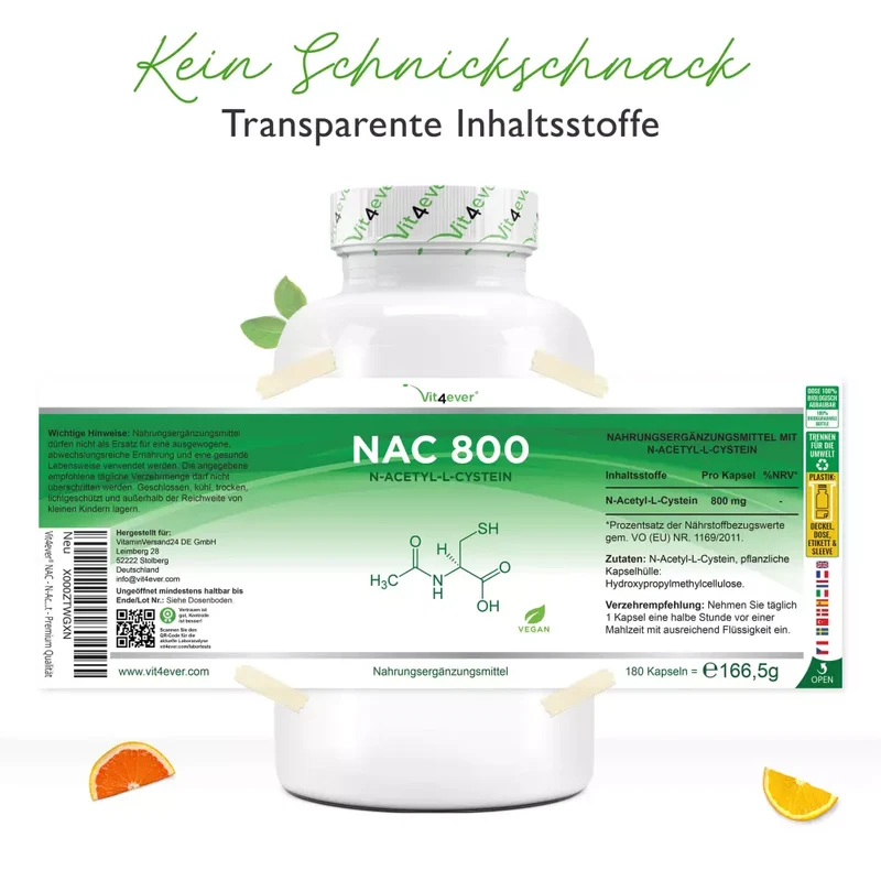 NAC- N-Acetyl L-Cystein (180 Kapseln a 800mg)