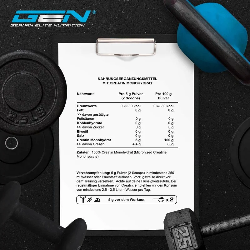 Creatin Monohydrat Pulver GEN (500g)