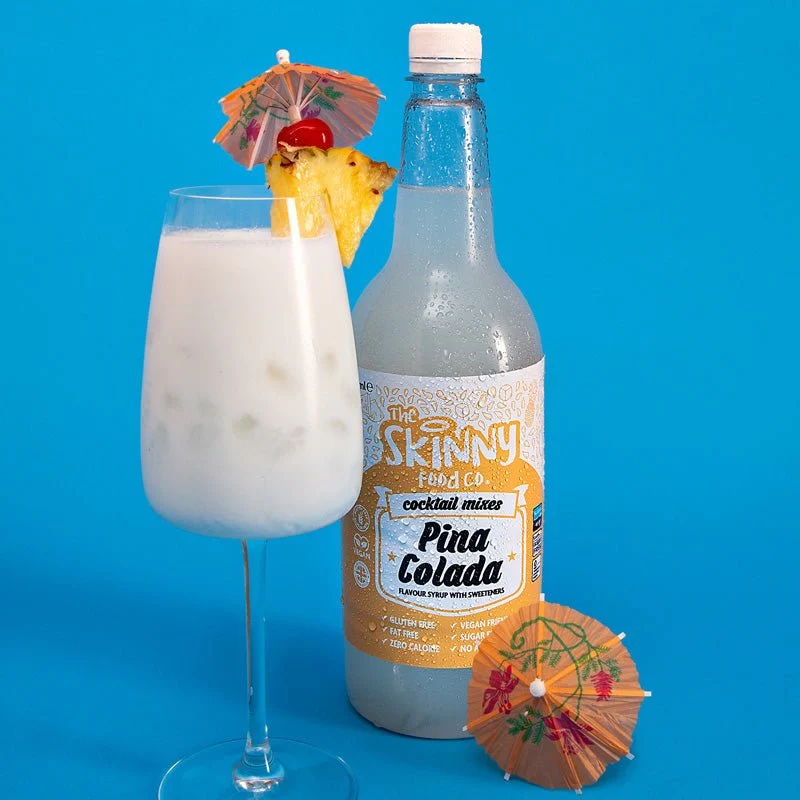 (Ausverkauf, Mindestens haltbar bis September 2025) Pina Colada zuckerfreier Skinny Cocktail Mixer – 1 Liter