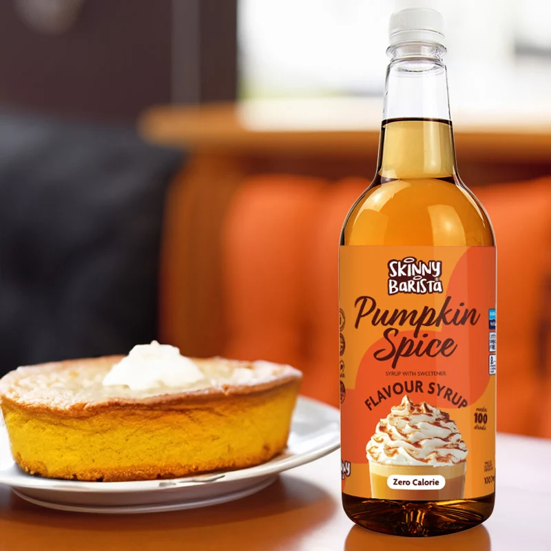 Skinny Barista Kürbisgewürz-Sirup – Kalorienfreier, zuckerfreier Skinny Coffee – 1 Liter