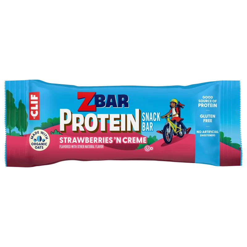 Zbar Protein Strawberries 'N Creme Crispy Snack Bars, Gluten Free Protein Bars