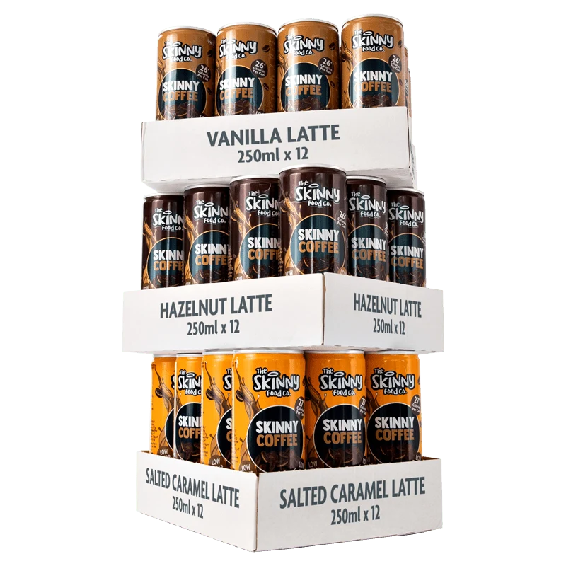 3 Geschmacksrichtungen Skinny Coffee Case Bundle 250ml x 36 Dosen