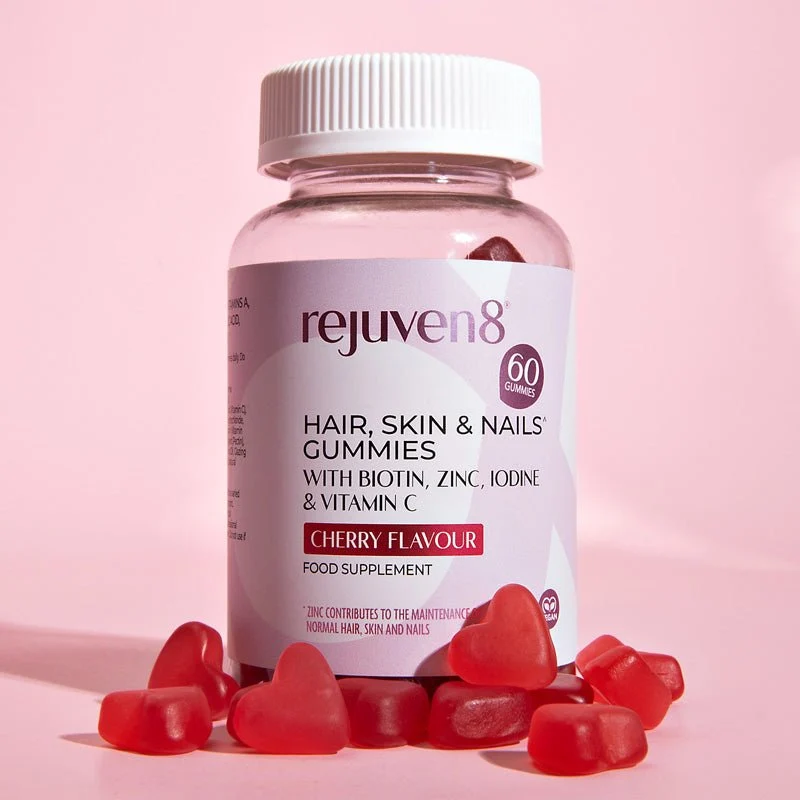 Rejuven8 Gummibärchen mit Kirschgeschmack für Haare, Haut und Nägel - 60 Gummibärchen