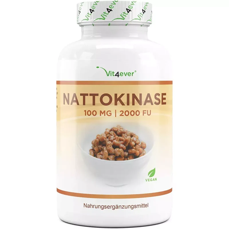 Nattokinase - 180 Kapseln mit je 100 mg (20.000 FU pro g = 2000 FU pro Kapsel) MHD 30.5.2026