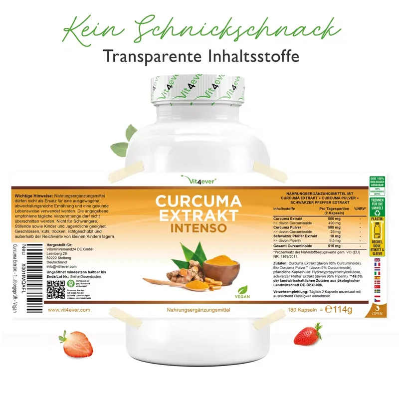 Curcuma Extrakt Intenso Curcumin - (180 Kapseln)