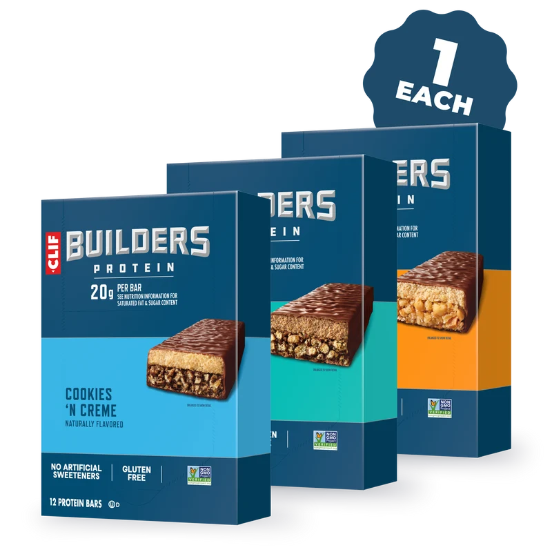 CLIF BUILDERS Protein Bar Bulk Variety Pack, 36 Bars