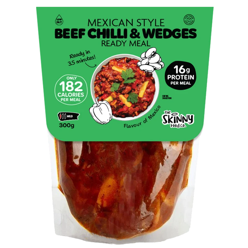 Mexikanische Rindfleisch-Chili-Wedges (schlanke Portion) 183 Kalorien Fertiggericht - 300 g (Auch im 10er-Pack erhältlich)