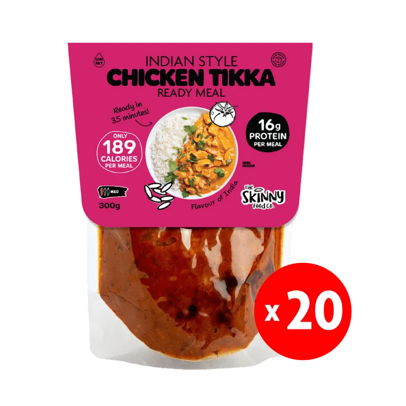 20 x Skinny Indian Chicken Tikka 189 Kalorien Fertiggericht - 300g