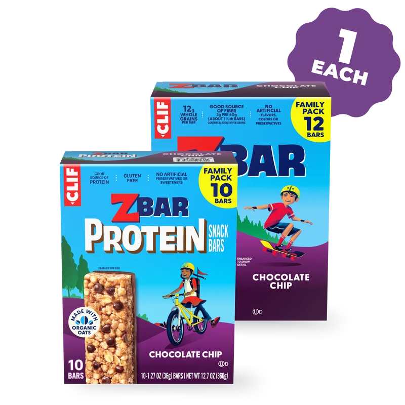 Zbar Chocolate Chip & Zbar Protein Chocolate Chip Variety Pack, 22 Bars