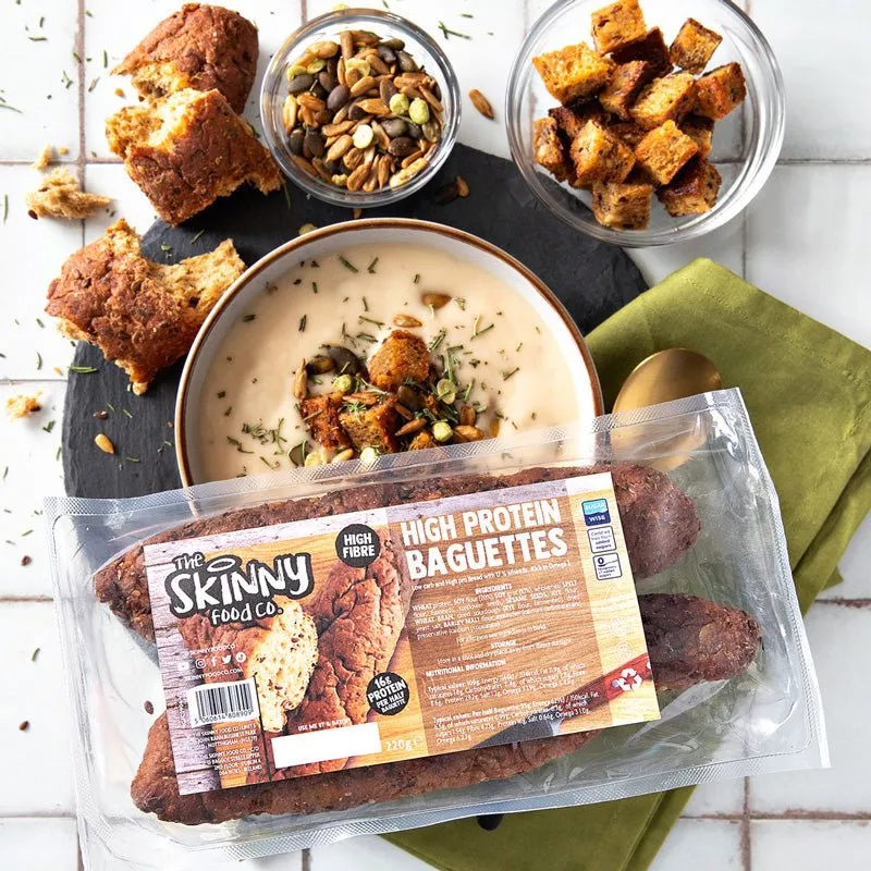 Dünne Baguettes mit weniger Kohlenhydraten und viel Protein, 220 g