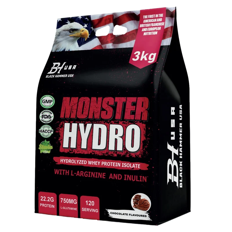2-Pack Monster Hydro 3kg Strawberry & Chocolate + FREE BCAA 620g - SAVE 40%