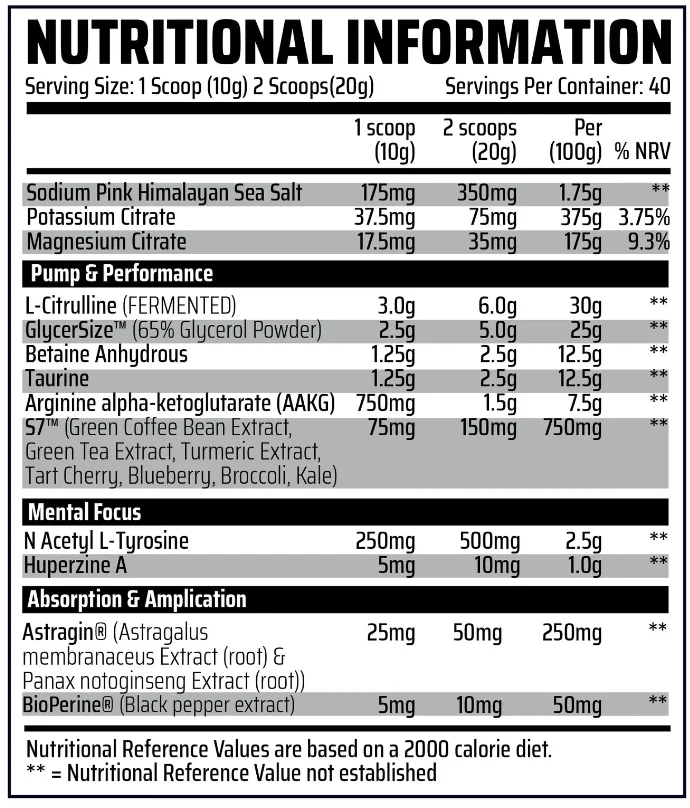 Chemical Warfare Nitro Pump (400g) Pre-Workout