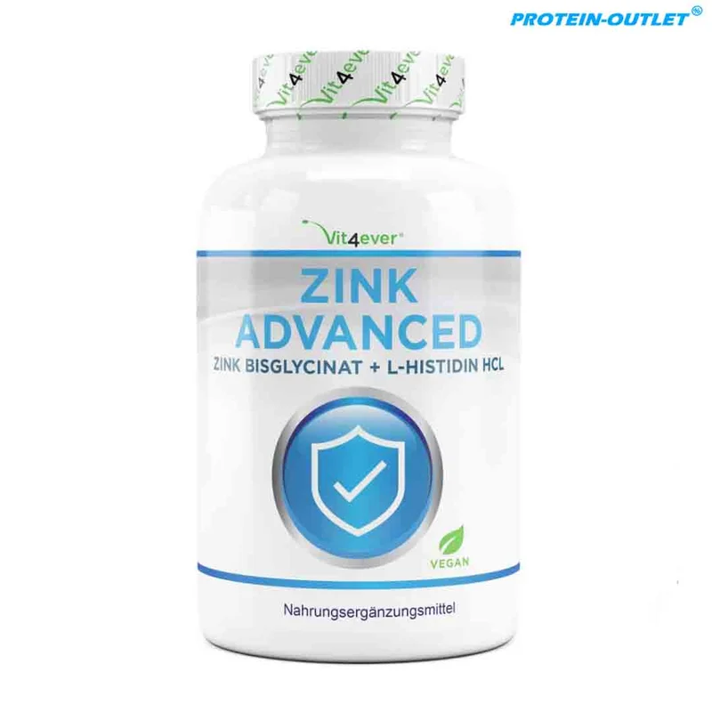 Zink Advanced (400 Tabletten mit 25 mg - Zinkbisglycinat + L-Histidin)