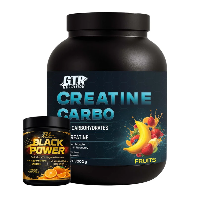 Creatine Carbo 3KG + Free Black Power V2 620G | 50% OFF