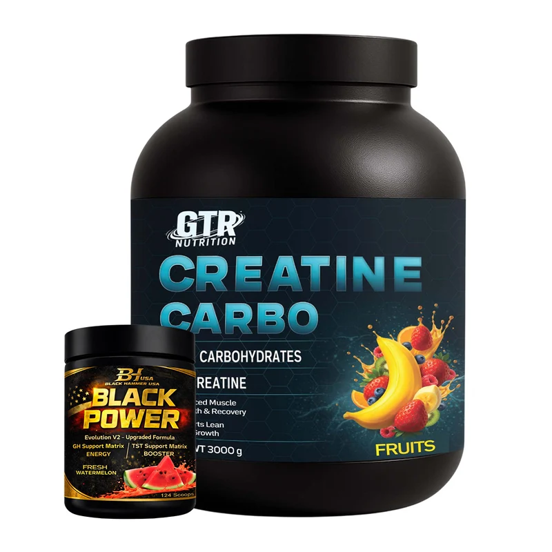 Creatine Carbo 3KG + Free Black Power V2 620G | 50% OFF