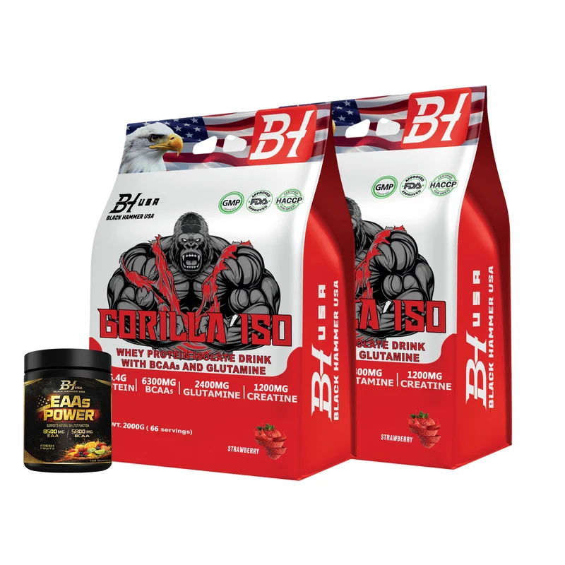 Limited Deal – 2× Gorilla ISO 2Kg Strawberry + FREE EAA 620g