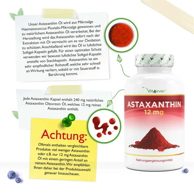 Astaxanthin 12mg vit4ever (150 Softgel Kapseln)