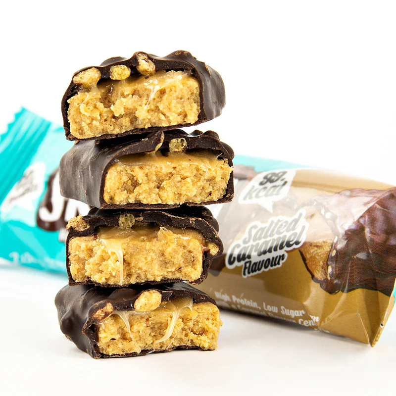 Skinny-Riegel mit gesalzenem Karamellgeschmack, hohem Proteingehalt und niedrigem Zuckergehalt – 60 g