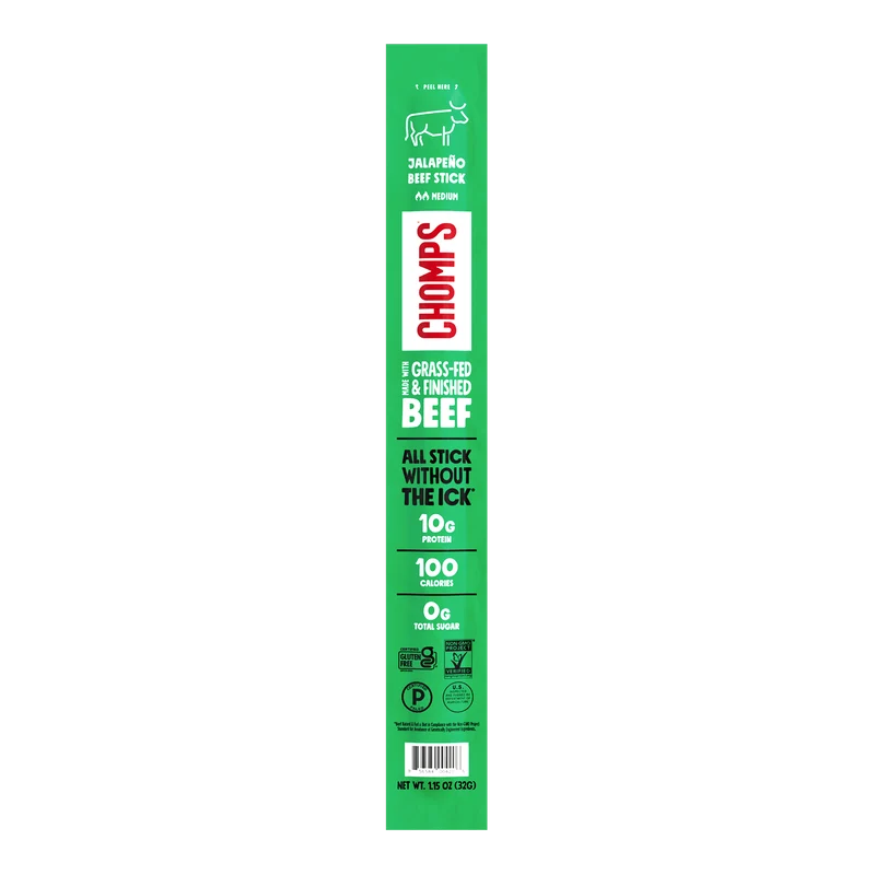 Chomps Grass-Fed and Finished Beef Sticks