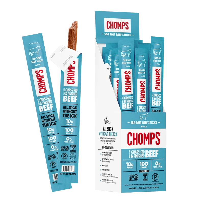 Chomps Grass-Fed and Finished Beef Sticks