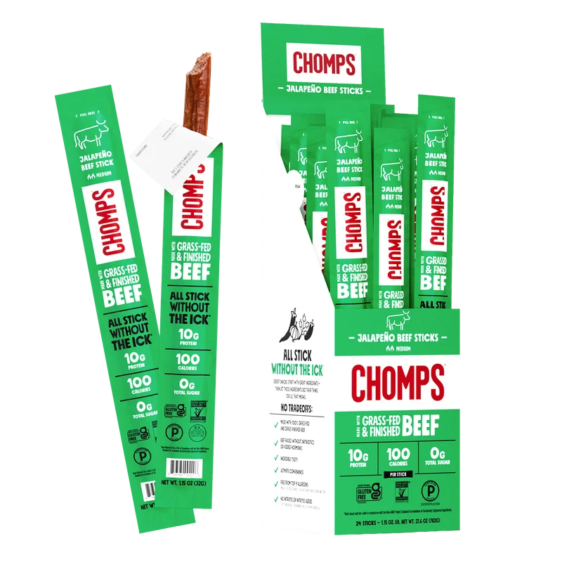Chomps Grass-Fed and Finished Beef Sticks