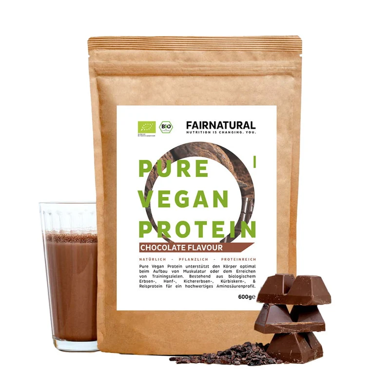 Poudre de protéine végétalienne bio chocolat sans soja