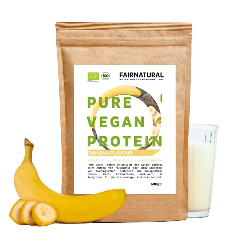 Poudre de protéine végétalienne bio banane sans soja