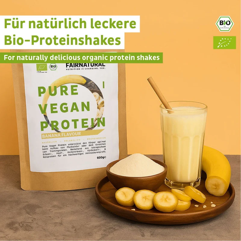 Poudre de protéine végétalienne bio banane sans soja