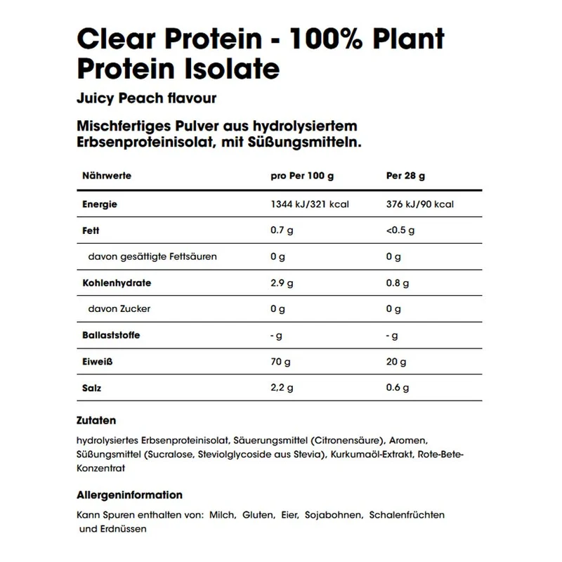 Optimum Nutrition Clear Protein 100% Plant Protein Isolate 280g (MHD-Ausverkauf)