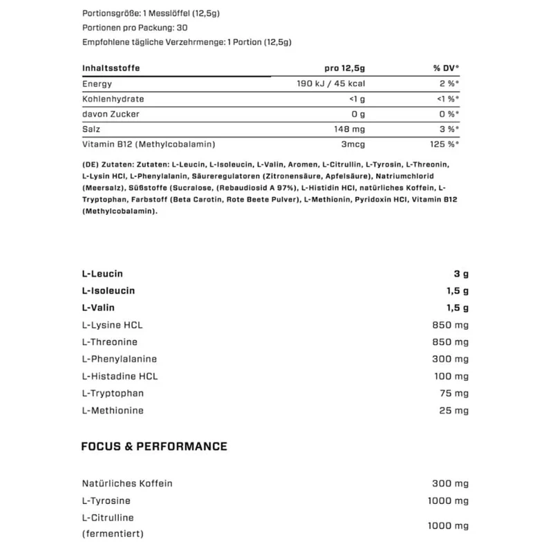 Vast Total Amino Energy+ 375g (MHD-Ausverkauf)