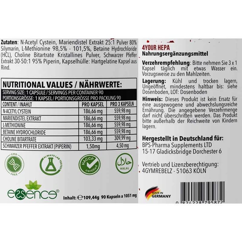 BPS Pharma 4Your Hepa – 90 Kapseln, MHD-Ware