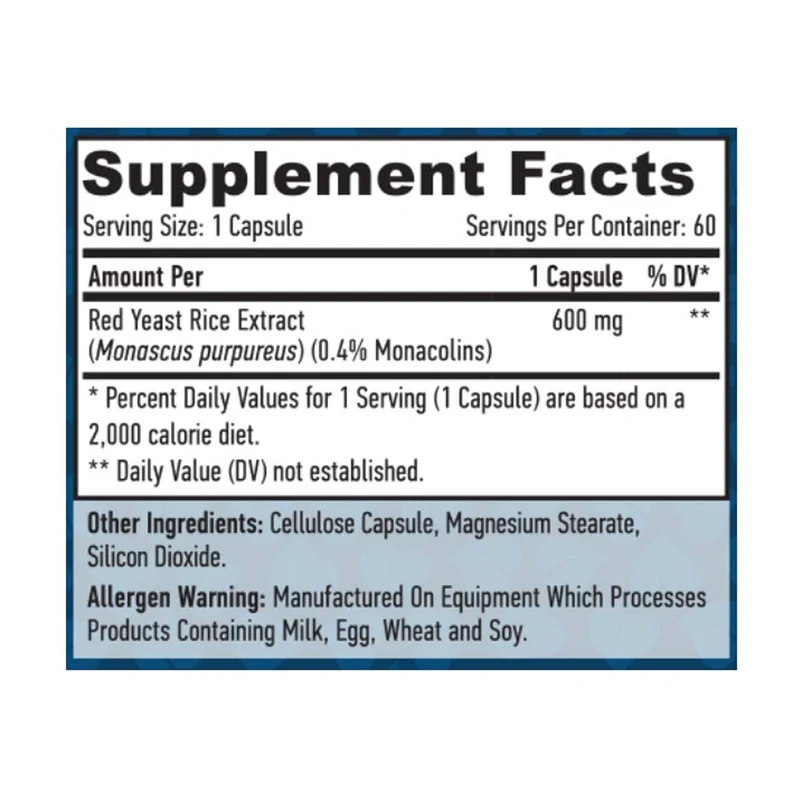 Haya Labs Red Yeast Rice 600mg / 60 vcaps