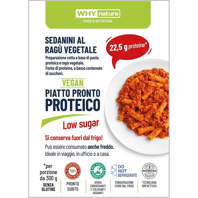 Piatto Pronto Proteico 300g - Sedanini al ragù vegetale