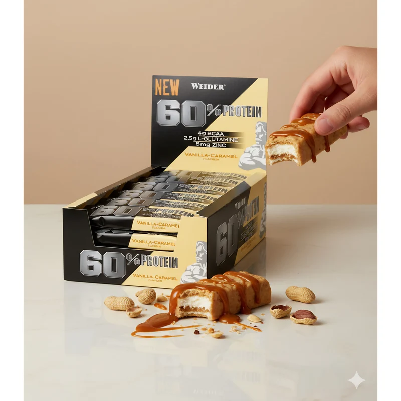 Weider 60% Protein Bar Eiweiß Riegel Box - 24x45g Riegel