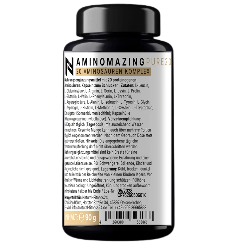 Aminomazing Pure 20 – 20 Aminosäuren 90 Kapseln