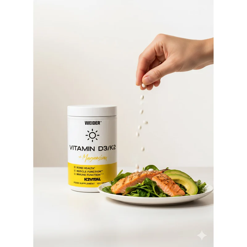 WEIDER Vitamin D3/K2 Kapseln - 120 Caps pro Dose