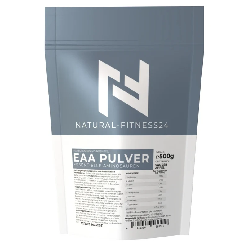 EAA Pulver 500g – Essentielles Aminosäurenpulver mit Geschmack