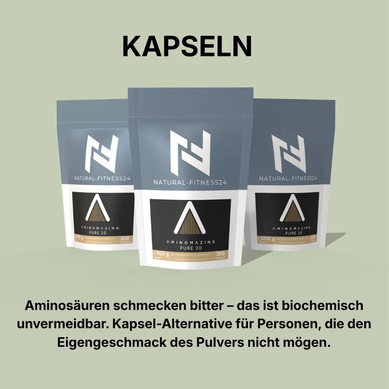 Aminomazing Pure 20 – Alle 20 proteinogenen Aminosäuren 300 Kapseln