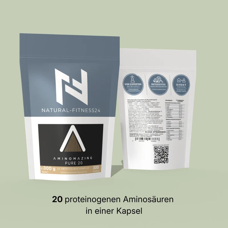 Aminomazing Pure 20 – Alle 20 proteinogenen Aminosäuren 300 Kapseln