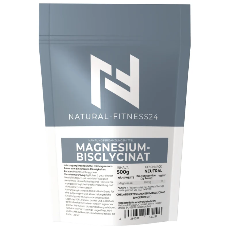 Magnesium Bisglycinat 500g Pulver – Neutral