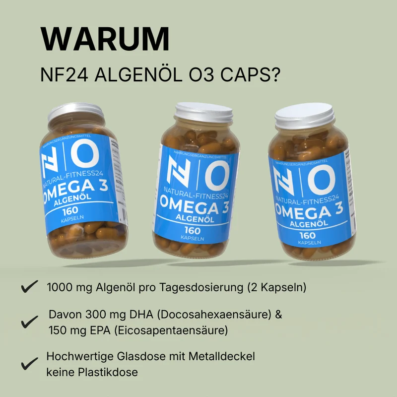 Vegane Omega 3 Kapseln mit Algenöl - 160 Kapseln