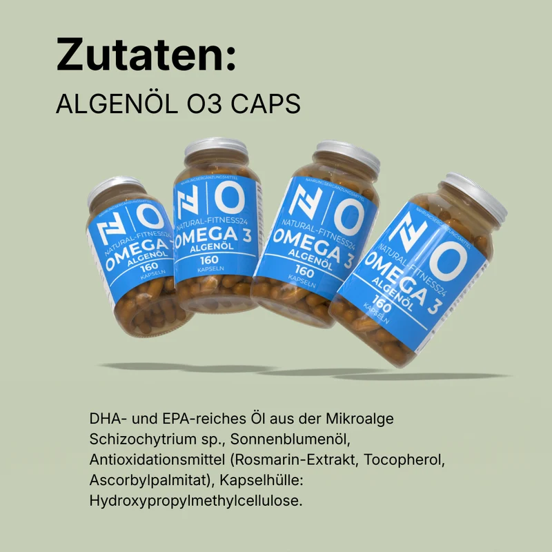 Vegane Omega 3 Kapseln mit Algenöl - 160 Kapseln