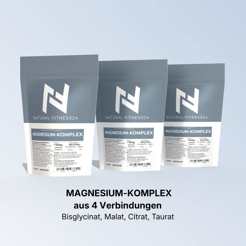 Magnesium Komplex Pulver 500 g – 4-fach Magnesium mit Bisglycinat, Citrat, Malat & Taurat