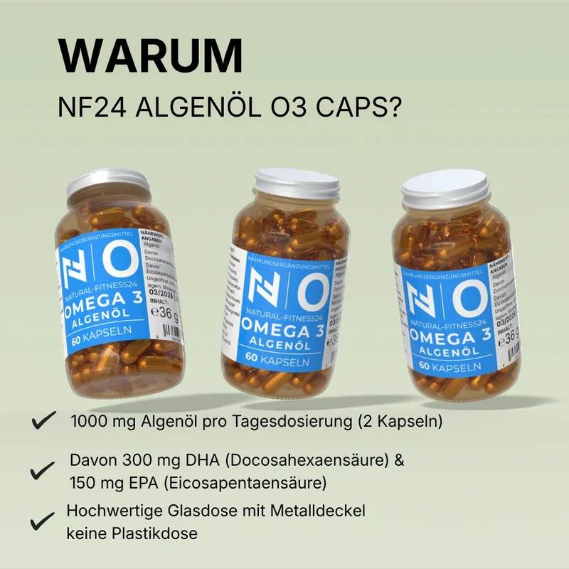 Vegane Omega 3 Kapseln mit Algenöl - 60 Kapseln