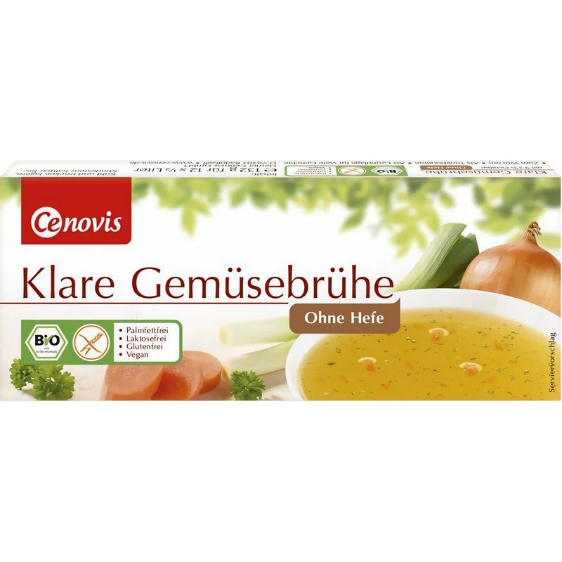 Cenovis - Klare Gemüsebrühe hefefrei - 12 Würfel - 132 g - 12er Pack