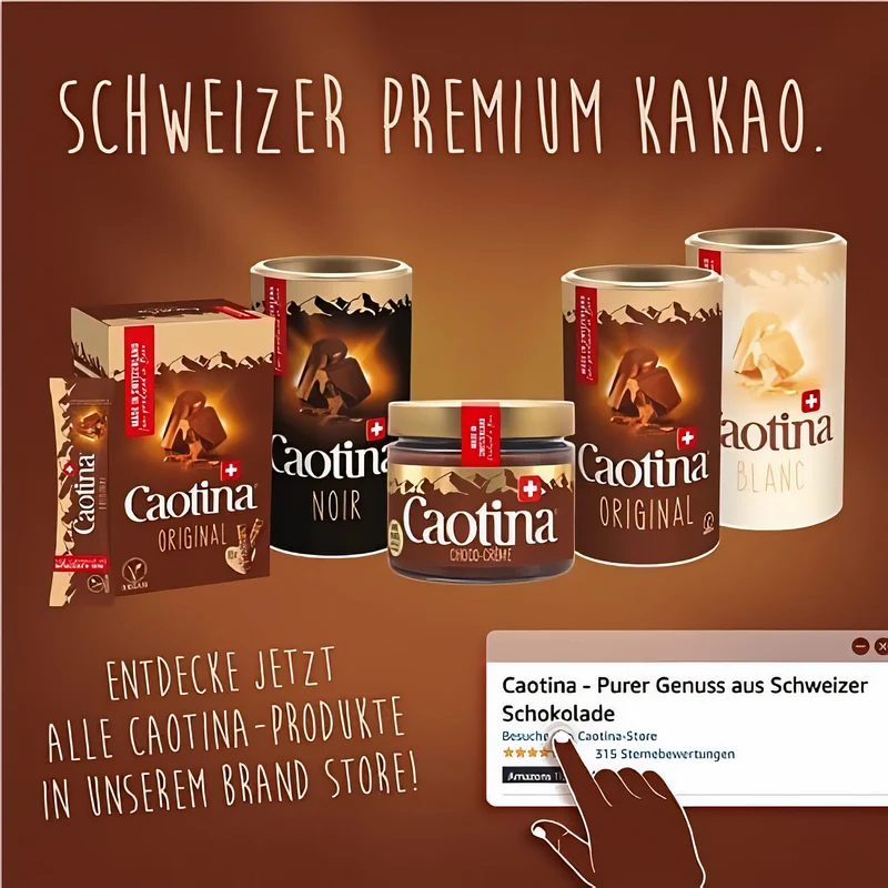 Caotina Blanc weiße Trinkschokolade - Kakao-Pulver mit weißer Schweizer Schokolade - 500g