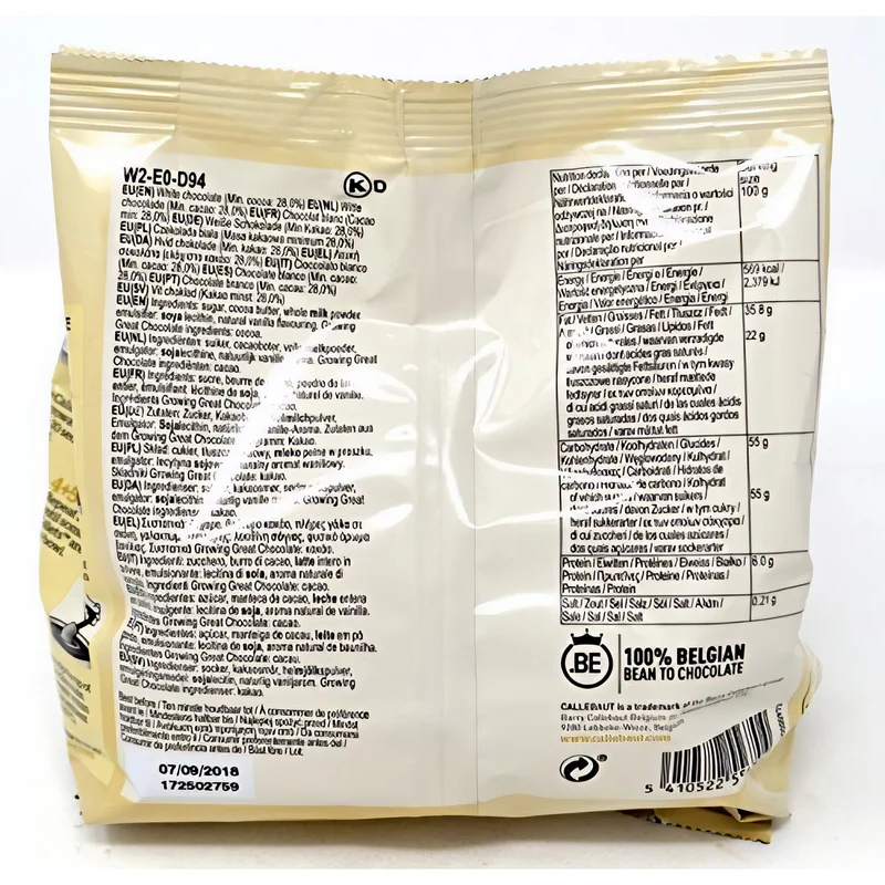 Callebaut 4x 400g Bundle - Feinste Belgische Zartbitterschokolade, Dunkle, Milch & Weiße Schokolade Kuvertüre - Chocolate Callets - 4x 400g